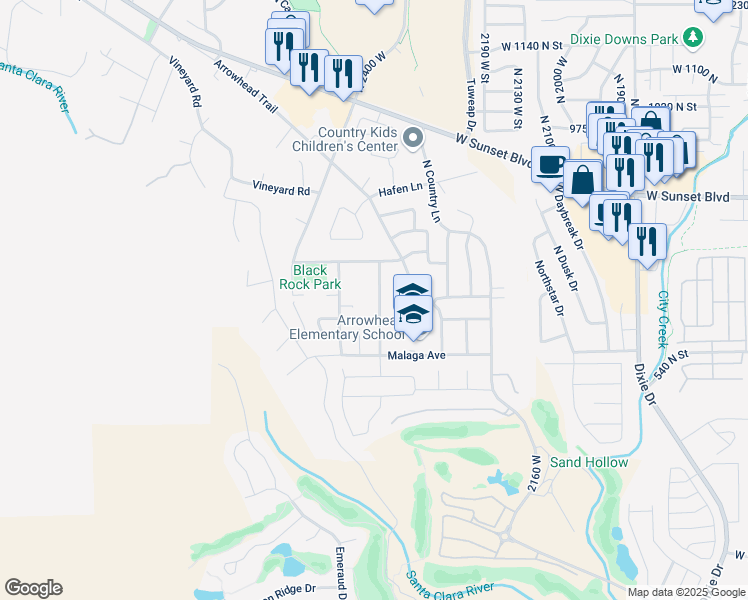 map of restaurants, bars, coffee shops, grocery stores, and more near 619 Cynthia Lane in Santa Clara