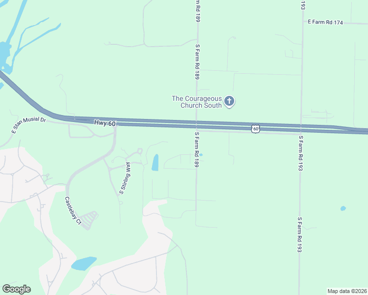 map of restaurants, bars, coffee shops, grocery stores, and more near 5096 South Farm Road 189 in Rogersville