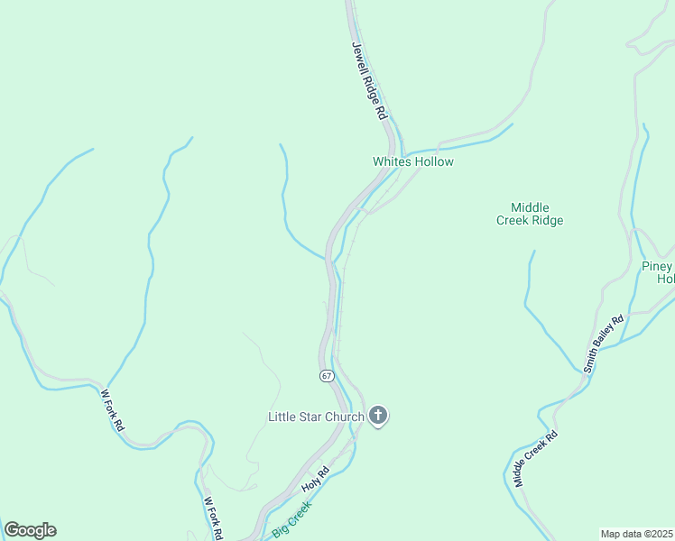 map of restaurants, bars, coffee shops, grocery stores, and more near Big Creek Road in Richlands