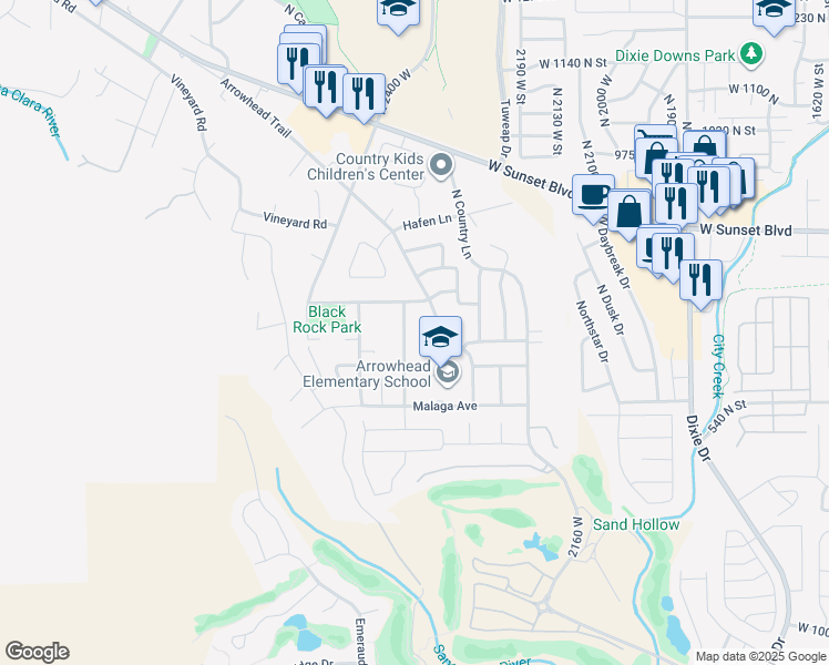map of restaurants, bars, coffee shops, grocery stores, and more near 594 Cynthia Lane in Santa Clara
