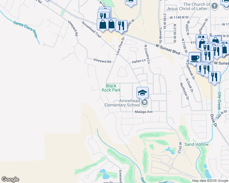 map of restaurants, bars, coffee shops, grocery stores, and more near 636 Riesling Circle in Santa Clara