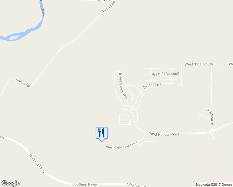 map of restaurants, bars, coffee shops, grocery stores, and more near 3185 South Sandstone Drive in Hurricane