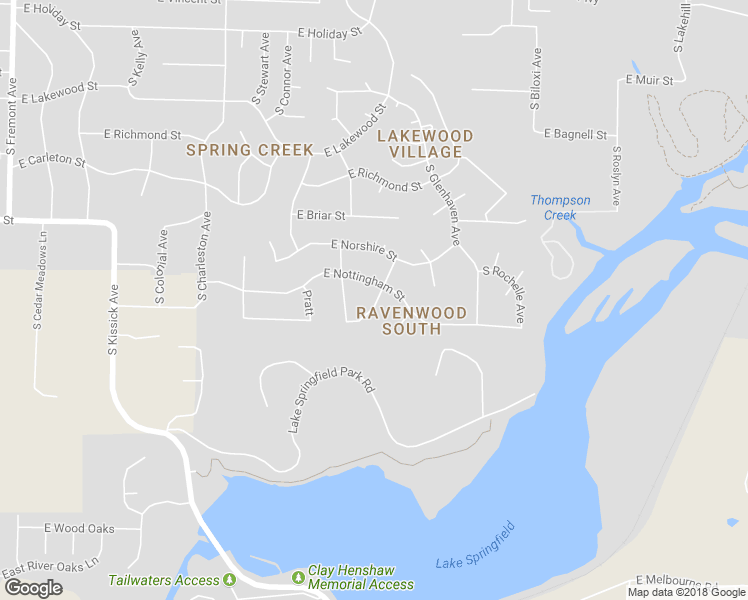 map of restaurants, bars, coffee shops, grocery stores, and more near 5131 South Chelsea Drive in Springfield