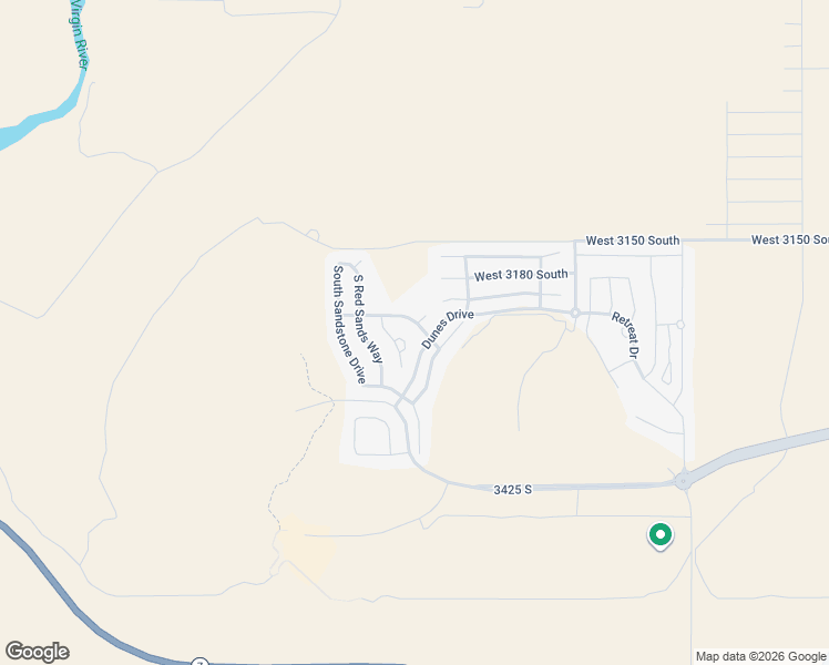 map of restaurants, bars, coffee shops, grocery stores, and more near 309 West Copper Cliffs Way in Hurricane