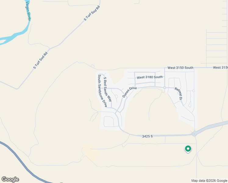 map of restaurants, bars, coffee shops, grocery stores, and more near 3235 South Drifting Dunes Lane in Hurricane