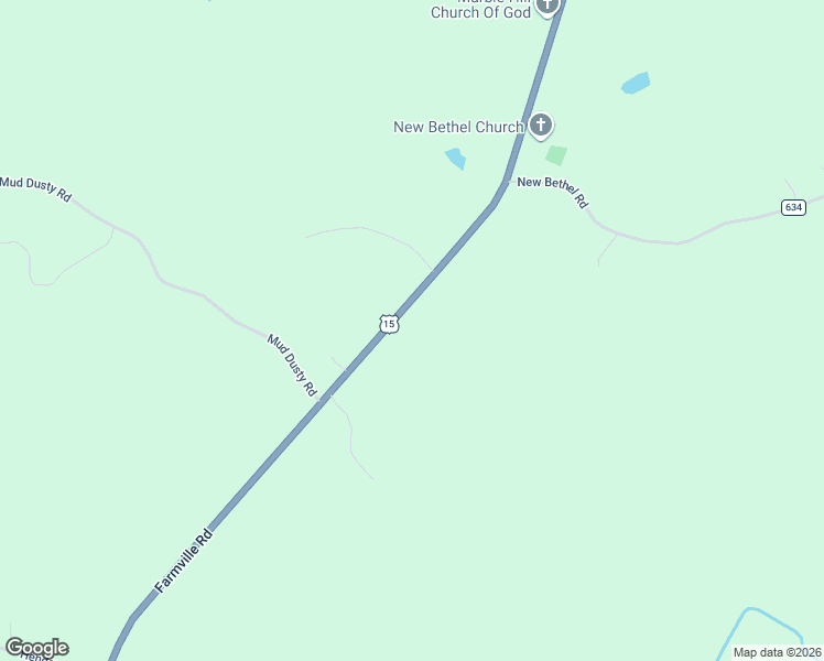 map of restaurants, bars, coffee shops, grocery stores, and more near 14629 Farmville Road in Meherrin