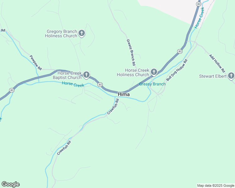 map of restaurants, bars, coffee shops, grocery stores, and more near 1579 Kentucky 80 in Hima