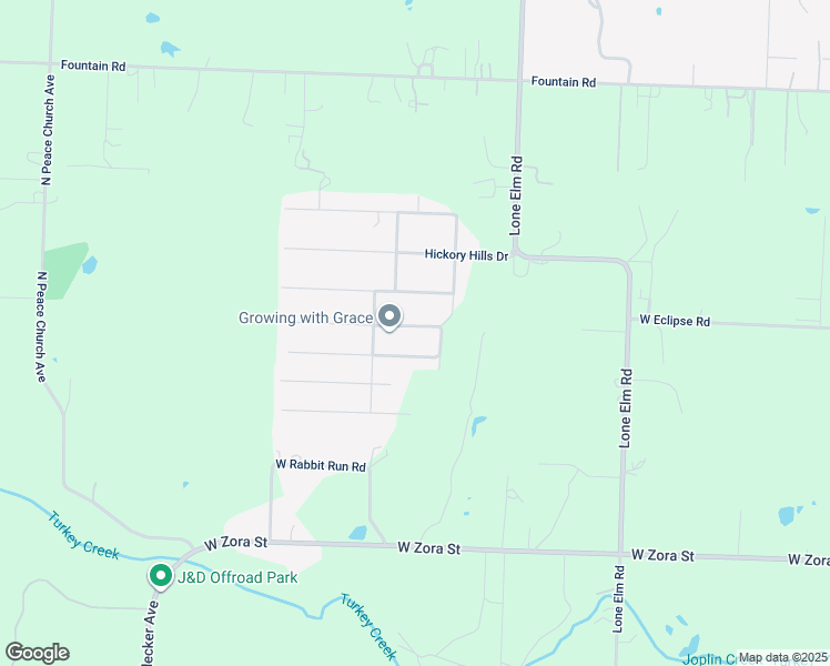 map of restaurants, bars, coffee shops, grocery stores, and more near 1714 Redbud Drive in Joplin
