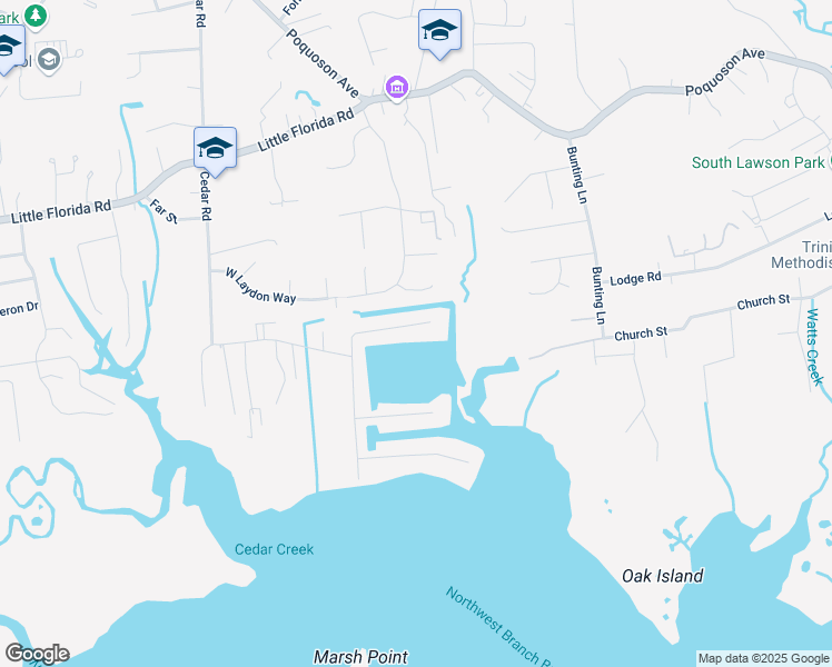 map of restaurants, bars, coffee shops, grocery stores, and more near 20 Canal Drive in Poquoson