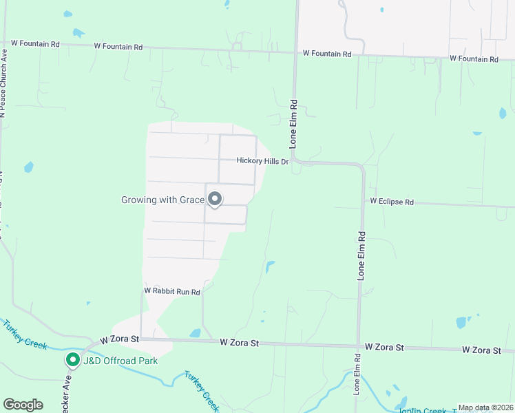 map of restaurants, bars, coffee shops, grocery stores, and more near 3231 North Thicket Road in Joplin