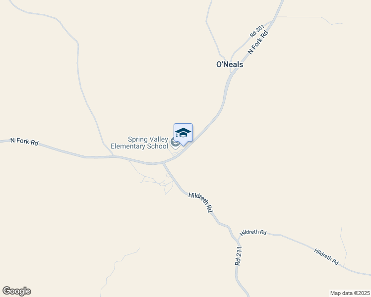 map of restaurants, bars, coffee shops, grocery stores, and more near 46655 Road 200 in O'Neals