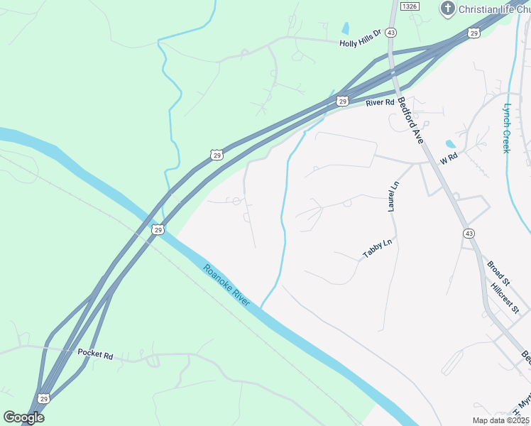 map of restaurants, bars, coffee shops, grocery stores, and more near 113 River Road in Altavista