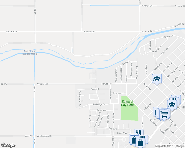 map of restaurants, bars, coffee shops, grocery stores, and more near 547 Blossom Drive in Chowchilla
