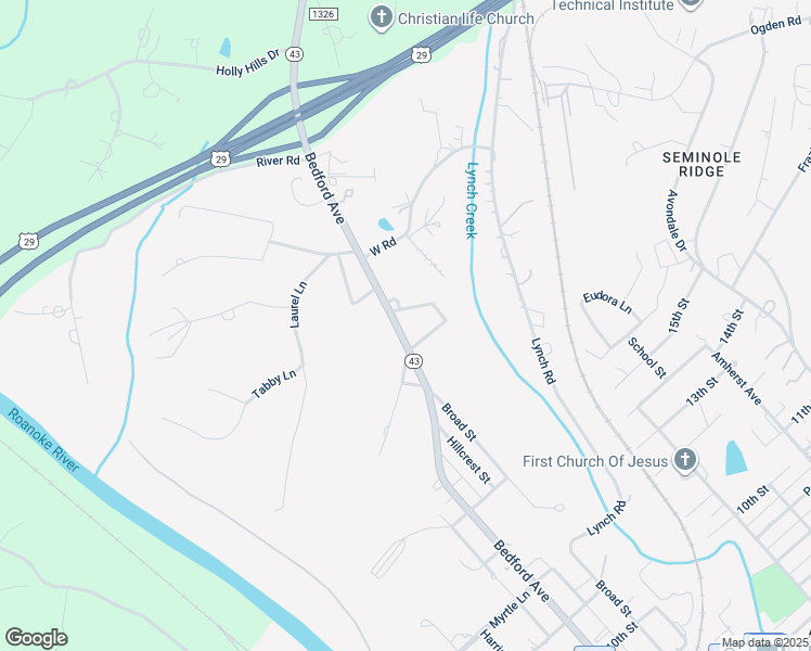 map of restaurants, bars, coffee shops, grocery stores, and more near 1601 Bedford Avenue in Altavista