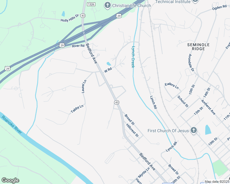 map of restaurants, bars, coffee shops, grocery stores, and more near 1601 Bedford Avenue in Altavista