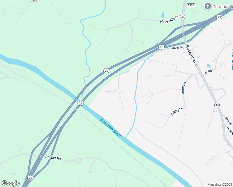 map of restaurants, bars, coffee shops, grocery stores, and more near 106 River Road in Altavista