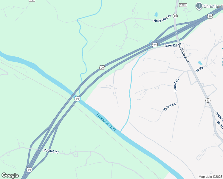 map of restaurants, bars, coffee shops, grocery stores, and more near 106 River Road in Altavista