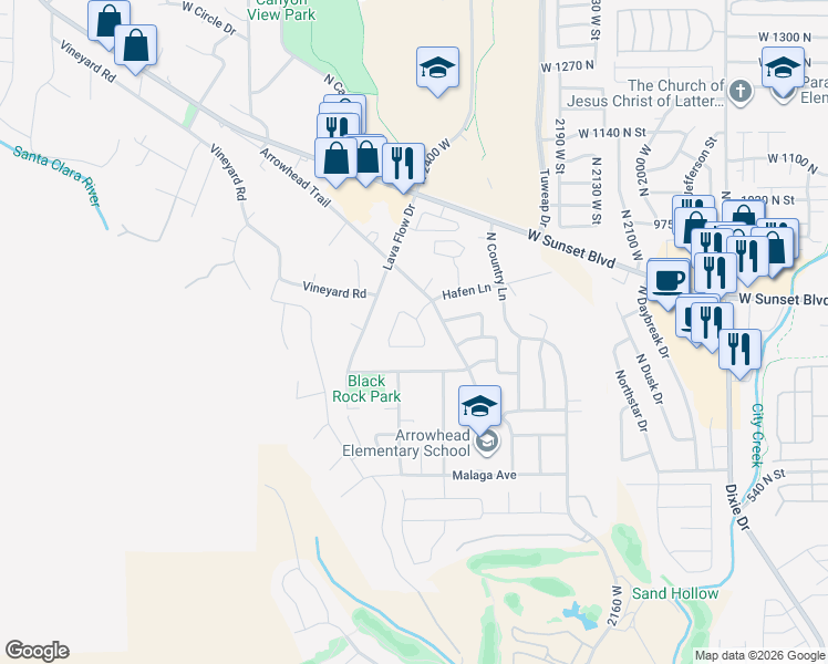 map of restaurants, bars, coffee shops, grocery stores, and more near 754 Swiss Haven Circle in Santa Clara