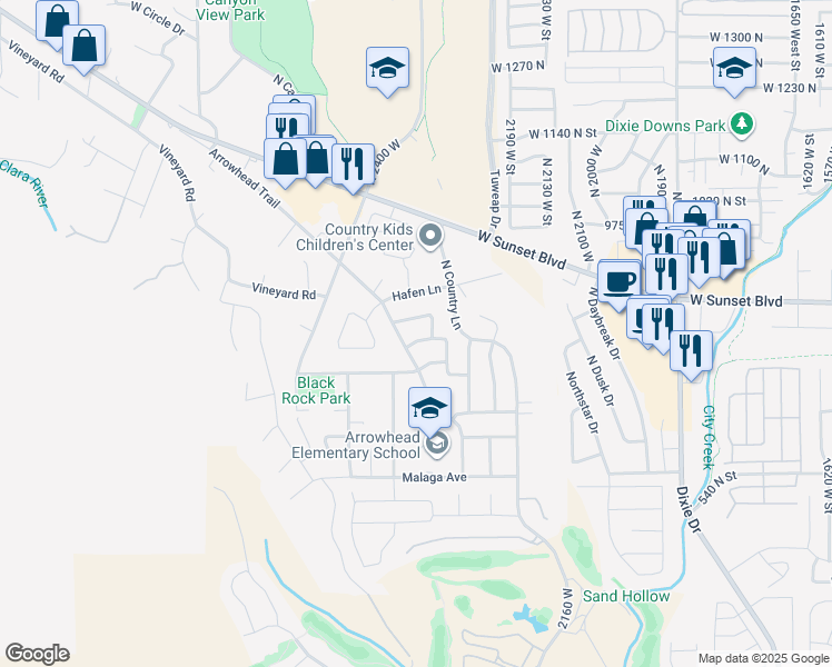 map of restaurants, bars, coffee shops, grocery stores, and more near 2368 Covey Ln in Santa Clara