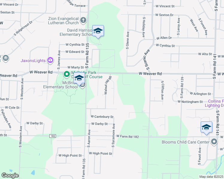 map of restaurants, bars, coffee shops, grocery stores, and more near 5065 South Sycamore Avenue in Springfield