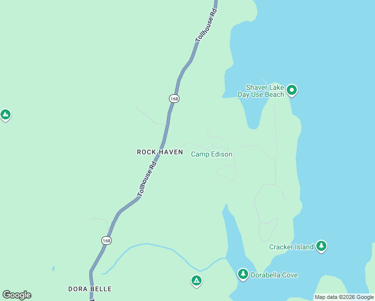 map of restaurants, bars, coffee shops, grocery stores, and more near 42698 Tollhouse Road in Shaver Lake