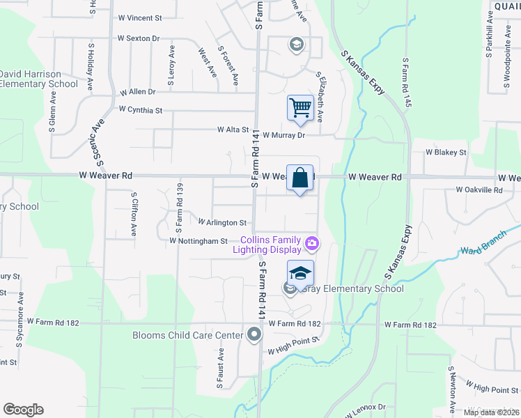 map of restaurants, bars, coffee shops, grocery stores, and more near 5107 South Wanda Gray Avenue in Springfield