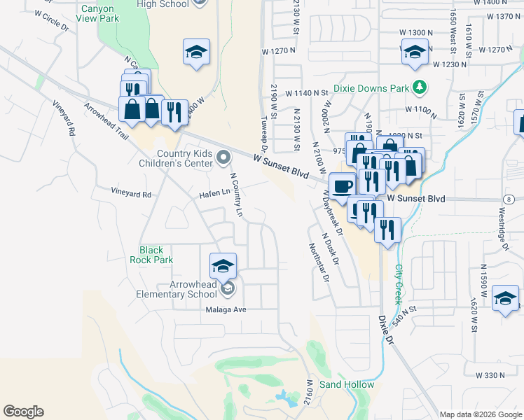 map of restaurants, bars, coffee shops, grocery stores, and more near 754 Country Place Court in Santa Clara