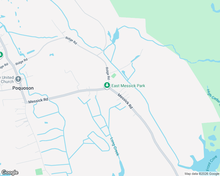 map of restaurants, bars, coffee shops, grocery stores, and more near 147 Ridge Road in Poquoson