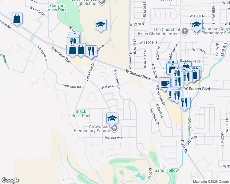 map of restaurants, bars, coffee shops, grocery stores, and more near 802 Leda Lane in Santa Clara