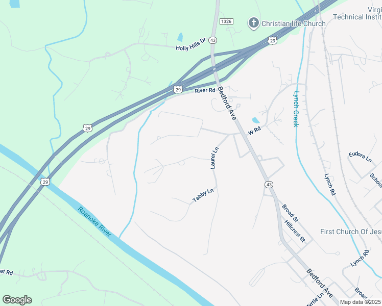 map of restaurants, bars, coffee shops, grocery stores, and more near 2084 Shady Lane in Altavista