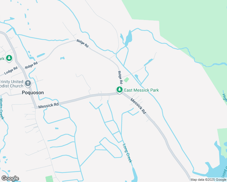 map of restaurants, bars, coffee shops, grocery stores, and more near 131 Messick Road in Poquoson