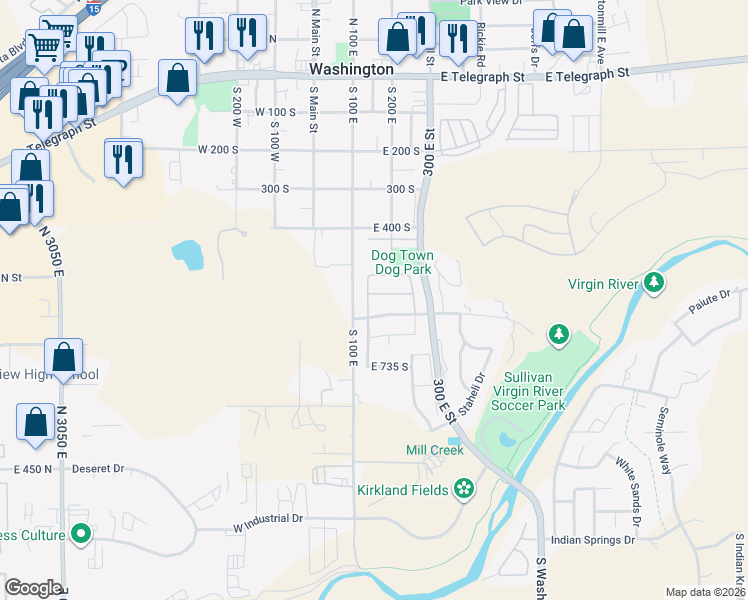 map of restaurants, bars, coffee shops, grocery stores, and more near 156 East Holly Way in Washington