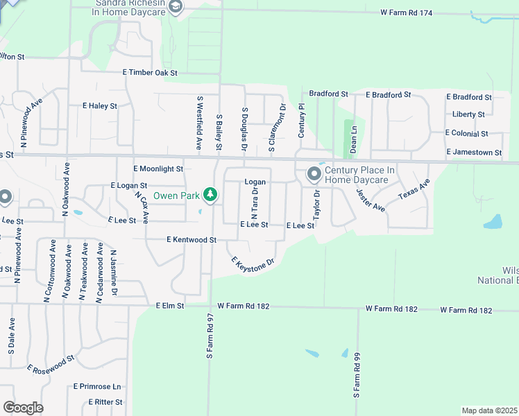 map of restaurants, bars, coffee shops, grocery stores, and more near 436 North Tara Drive in Republic