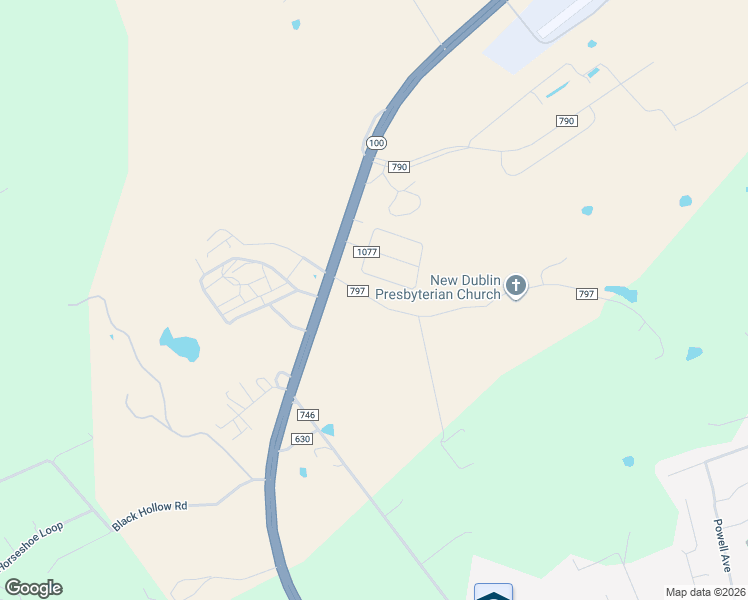 map of restaurants, bars, coffee shops, grocery stores, and more near 812 New Dublin Church Road in Dublin