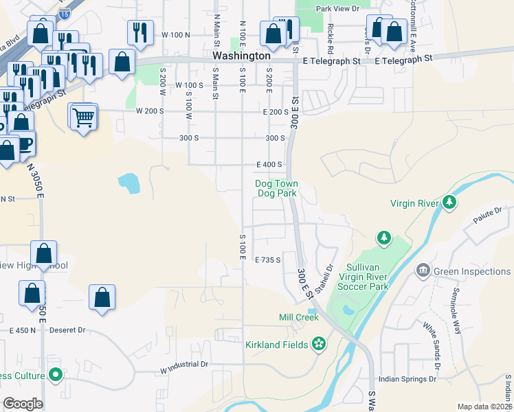 map of restaurants, bars, coffee shops, grocery stores, and more near 155 East Holly Way in Washington