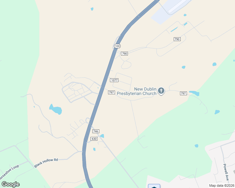 map of restaurants, bars, coffee shops, grocery stores, and more near 812 New Dublin Church Road in Dublin