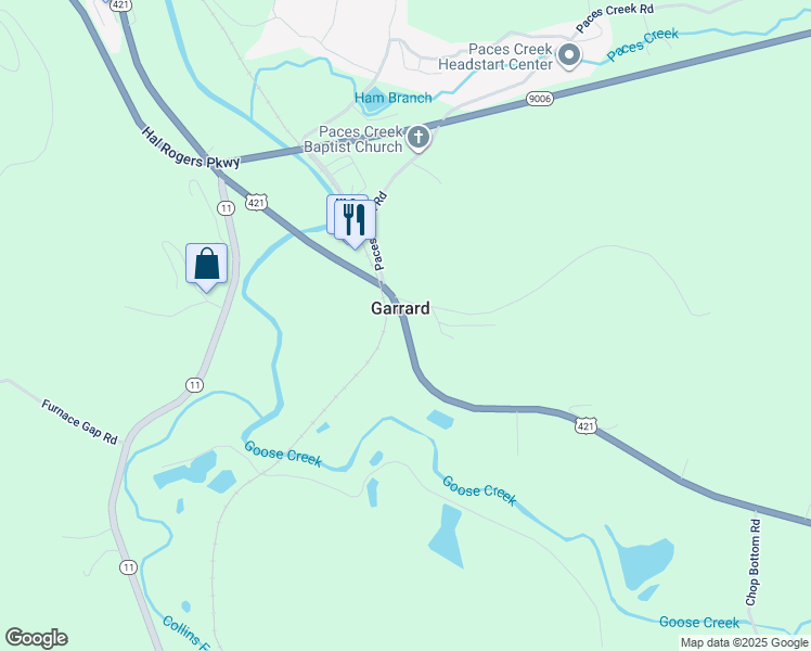map of restaurants, bars, coffee shops, grocery stores, and more near in Garrard