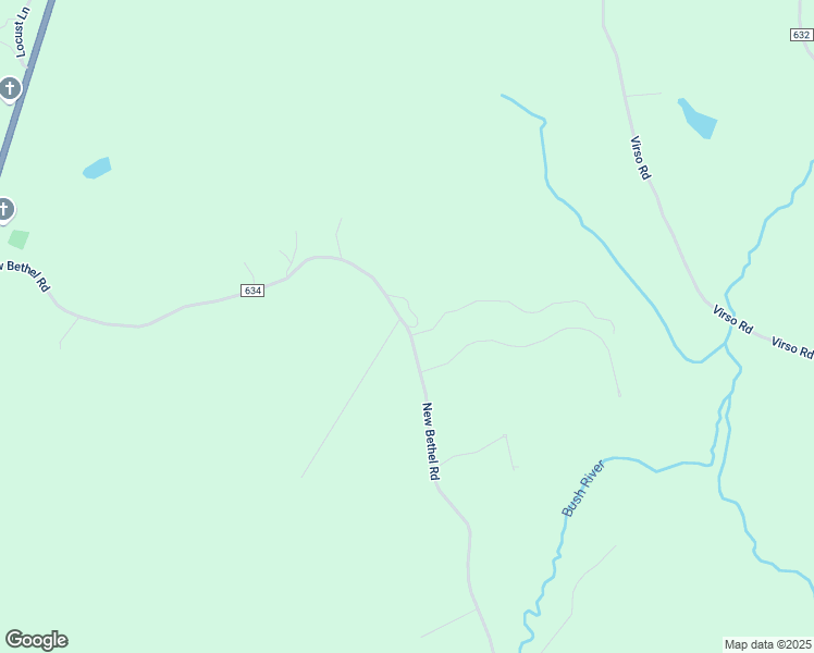 map of restaurants, bars, coffee shops, grocery stores, and more near 1 Fowlkes Lane in Meherrin