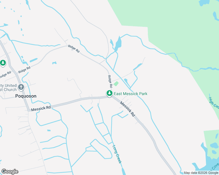 map of restaurants, bars, coffee shops, grocery stores, and more near 212 Ridge Road in Poquoson