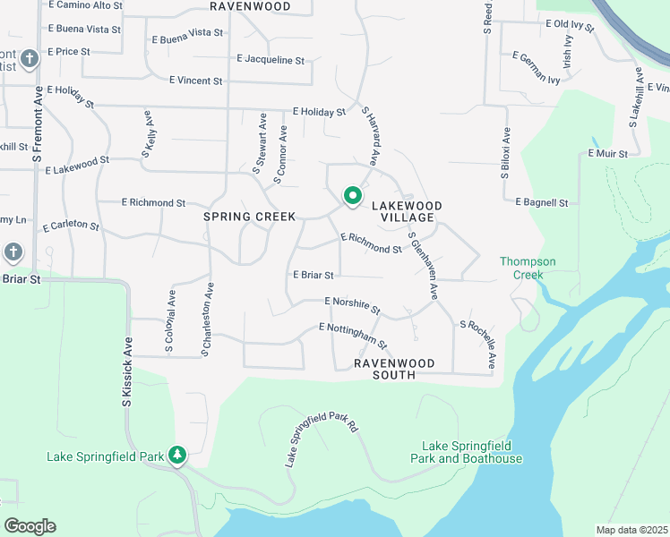 map of restaurants, bars, coffee shops, grocery stores, and more near 2059 East Briar Street in Springfield