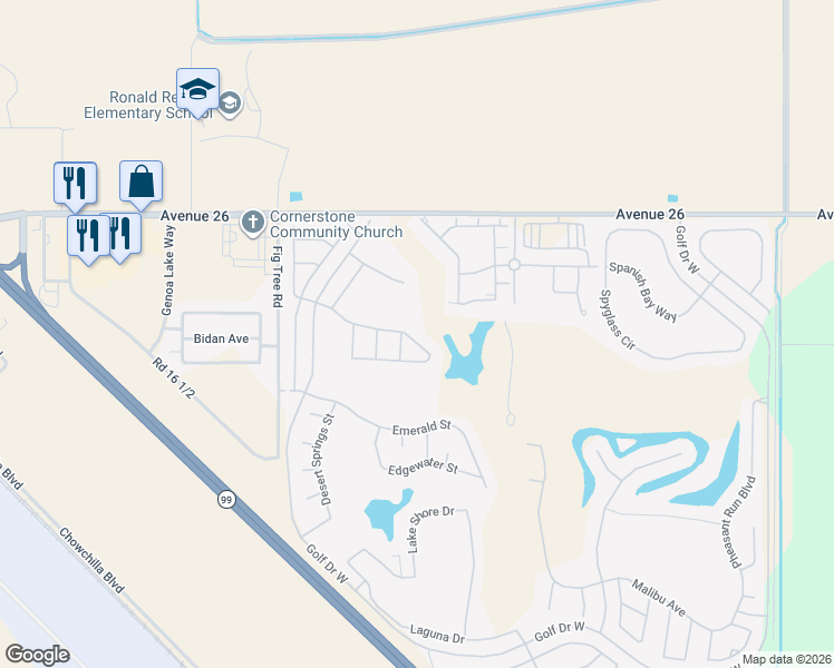 map of restaurants, bars, coffee shops, grocery stores, and more near 4110 Bella Vista Street in Chowchilla