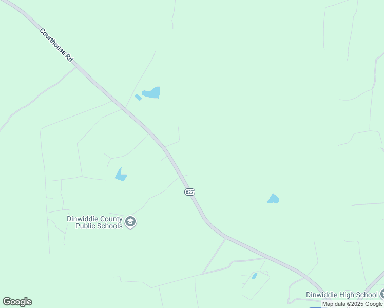 map of restaurants, bars, coffee shops, grocery stores, and more near 10809 Courthouse Road in Dinwiddie