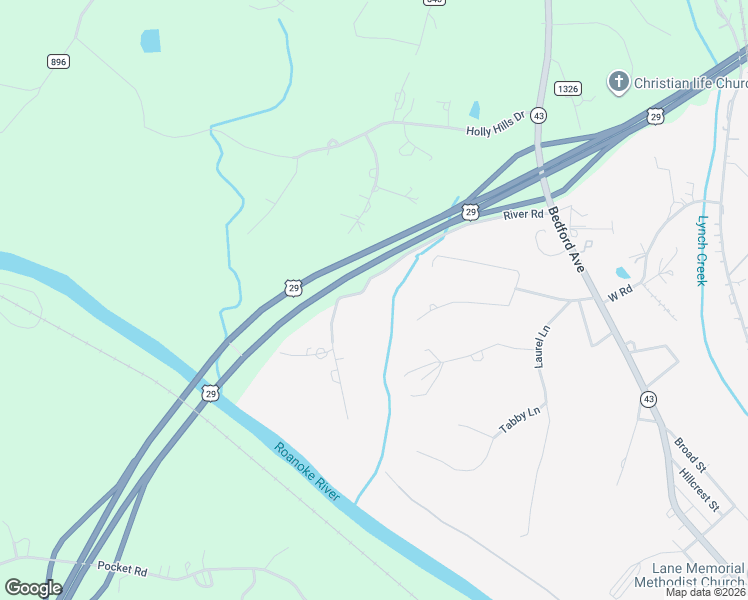 map of restaurants, bars, coffee shops, grocery stores, and more near 103 River Road in Altavista