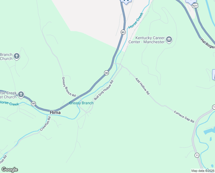 map of restaurants, bars, coffee shops, grocery stores, and more near 444 Bull Dog Hollow Road in Manchester