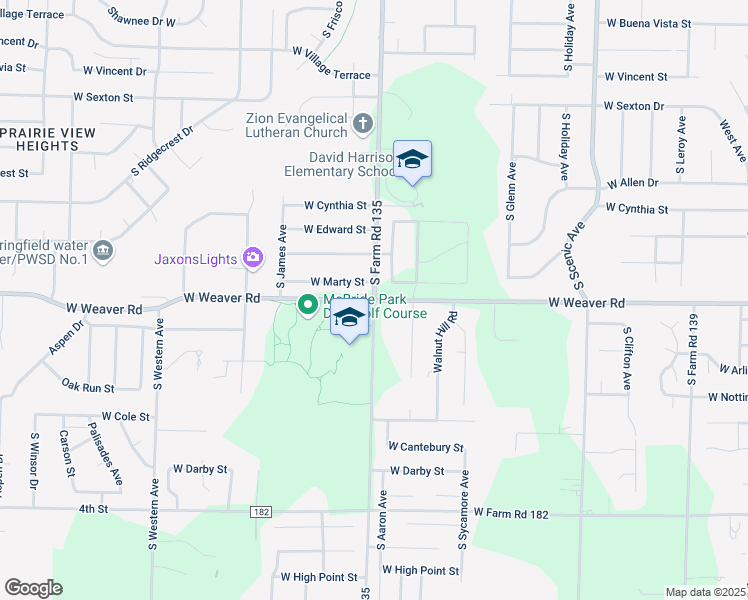 map of restaurants, bars, coffee shops, grocery stores, and more near 3100 West Farm Road 178 in Springfield