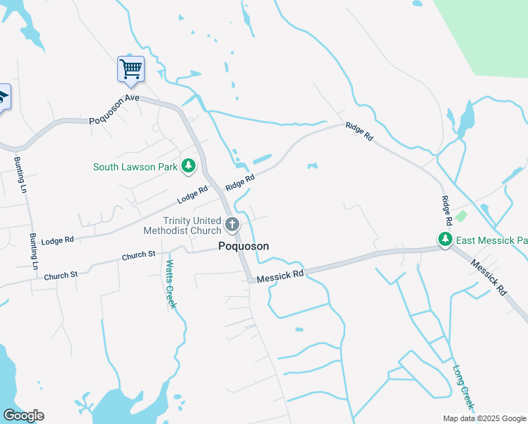 map of restaurants, bars, coffee shops, grocery stores, and more near 5 Trinity Drive in Poquoson