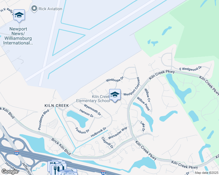 map of restaurants, bars, coffee shops, grocery stores, and more near 909 Bellgate Court in Newport News