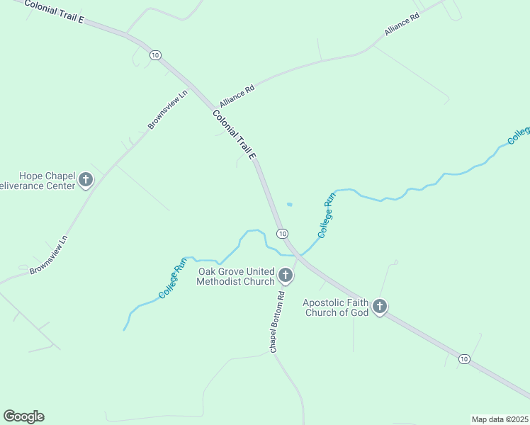 map of restaurants, bars, coffee shops, grocery stores, and more near 2158 Colonial Trail East in Surry