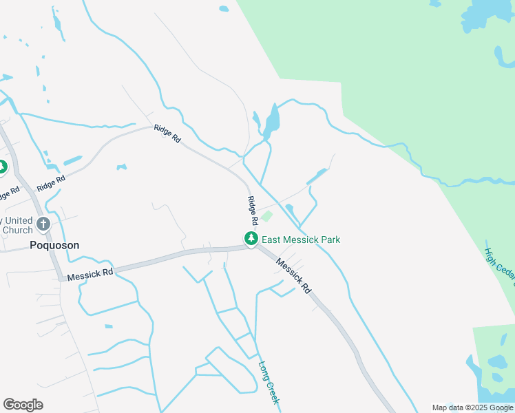 map of restaurants, bars, coffee shops, grocery stores, and more near 201 Ridge Road in Poquoson