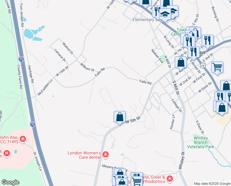 map of restaurants, bars, coffee shops, grocery stores, and more near 602 Greenway Drive in London